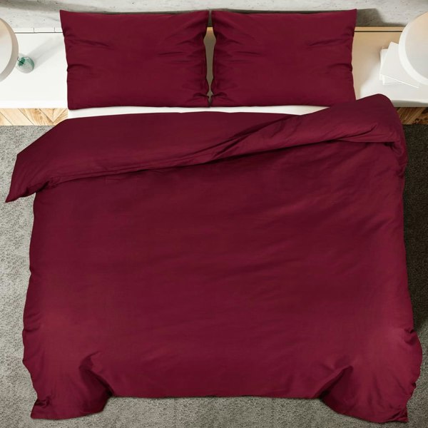 Berkfield Duvet Cover Set Bordeaux 140x200 cm Light-weight Microfiber
