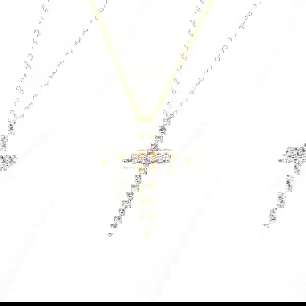 Say It With The Amara Signature Cross Pendant Necklace - Yellow Gold Plated