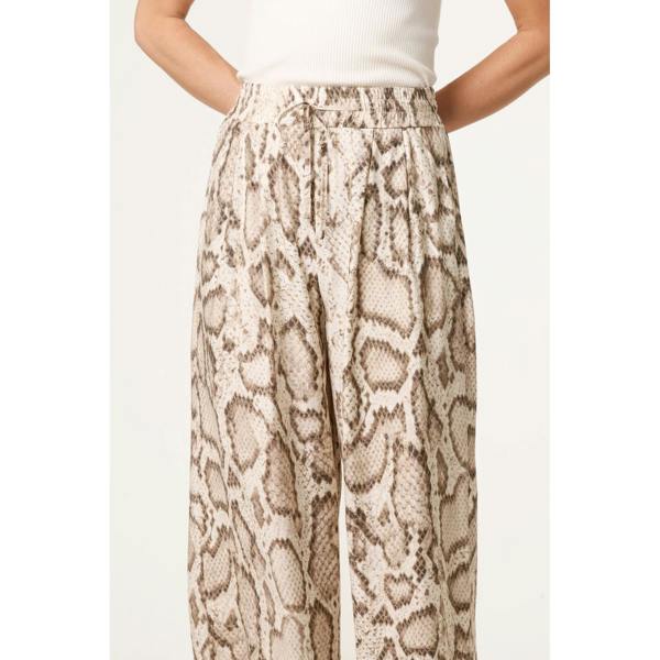 Blue Vanilla Snake Print Drawstring Wide Leg Trousers