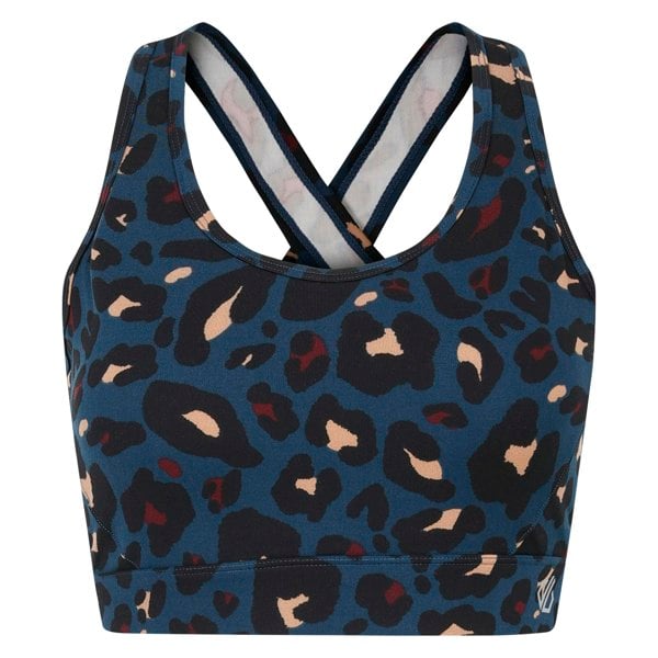 Dare 2B Womens/Ladies Swift II Animal Print Sports Bra - Moonlight Denim