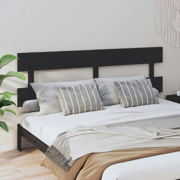 Berkfield Bed Headboard Black 184x3x81 cm Solid Wood Pine