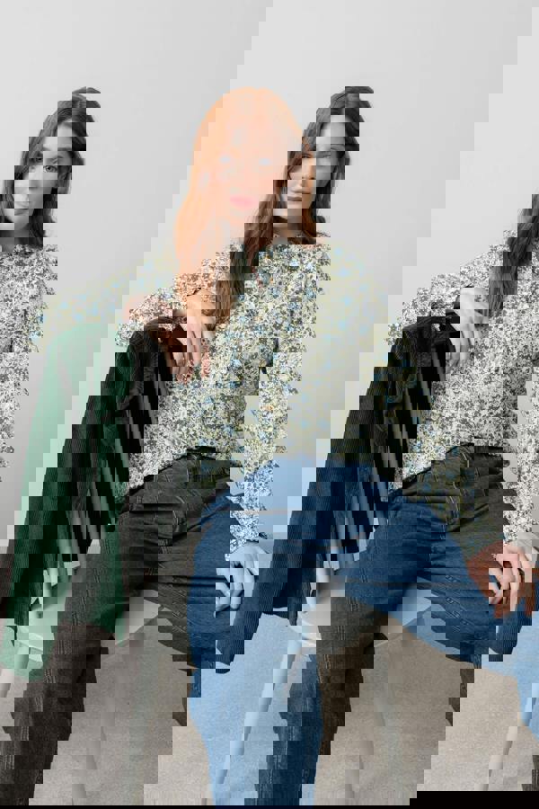 Lily & Me Rachel Organic Cotton Frill Blouse Moss