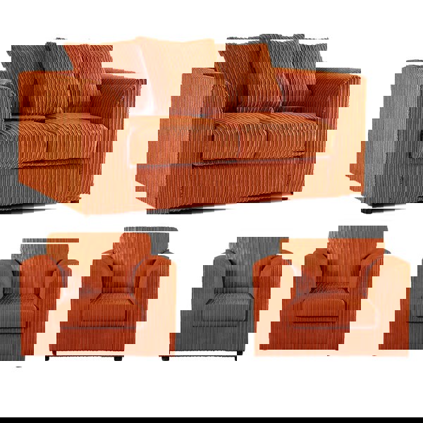 Furnishings For Less Luxor Jumbo Cord 2 Seater and 2 x Armchairs - Scatter Back