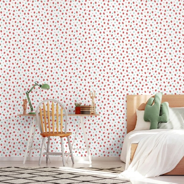 Hoopla Walls Strawberry Sprinkles - Scarlet 10m Wallpaper