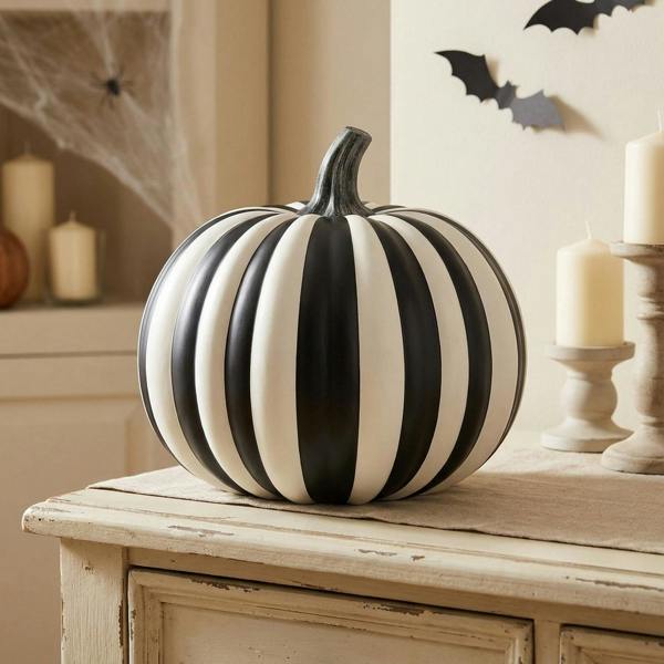 Garden Greatness Striped Pumpkin Halloween Ornament