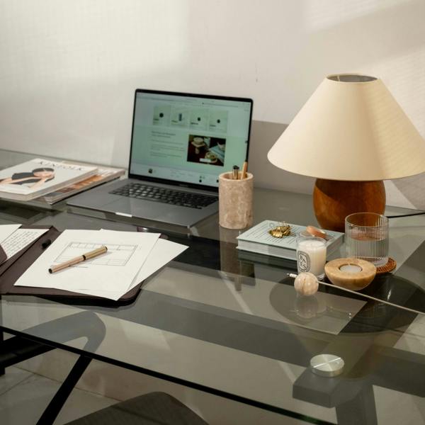 Marble cable ball desk organiser close up genuine stone