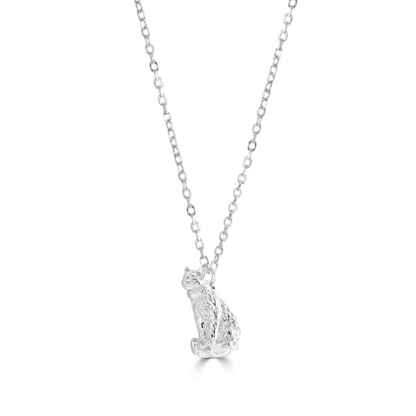 Mylee London Long-Haired Cat Silver Necklace - Personalised