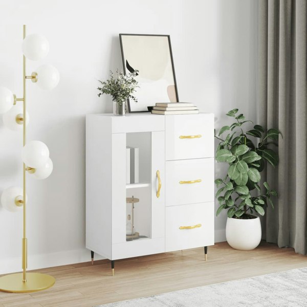 Berkfield Sideboard High Gloss White 69.5x34x90 cm Engineered Wood