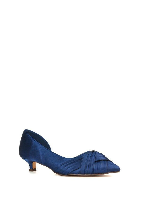 XY LONDON Pointed Toe Kitten Low Heel Classic Bridal Shoe Pumps