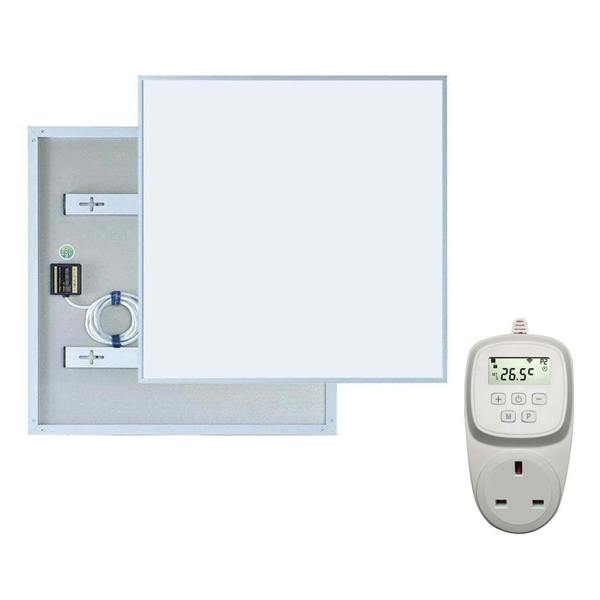 ENER-J 360W Infrared Panel Heater with WiFi Thermostat, Smart Electric Wall & Ceiling Heater, Energy Efficient, 595 x 595mm
