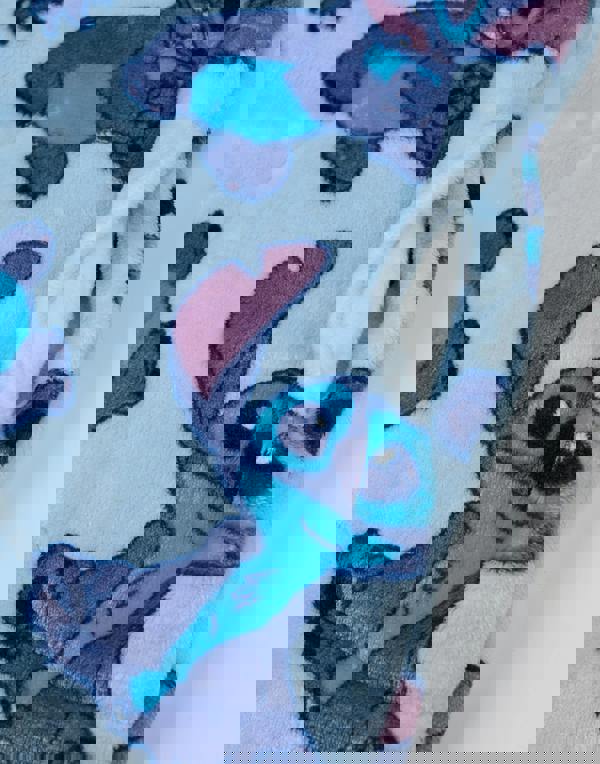 Disney Womens Blue Stitch Character Zip Through Blanket Hoodie (One Size)