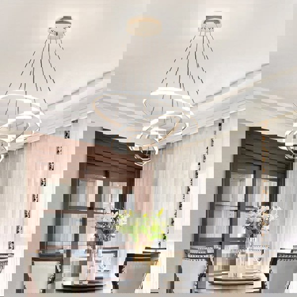 Modern LED Pendant with 3 Circle Rings - Dimmable Pendant Living and Home Dimmable