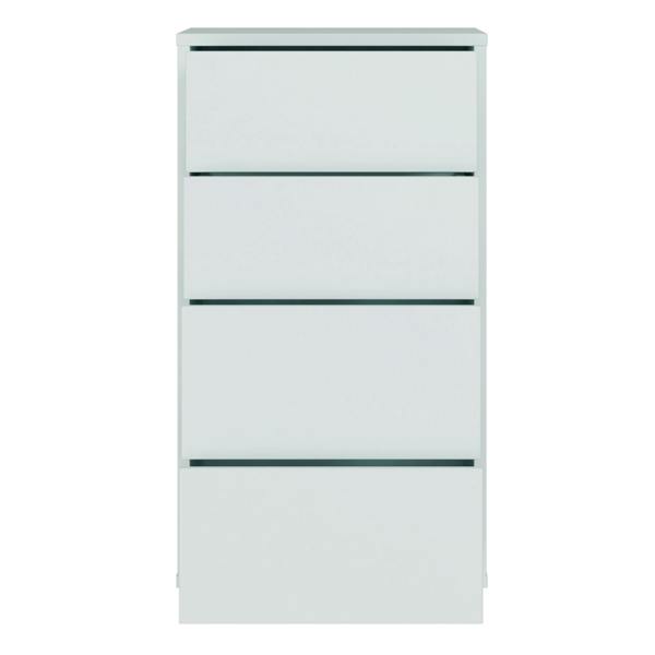 Alice Springs Tall 4 Drawer Chest with Push-to-Open Drawers in Light Grey