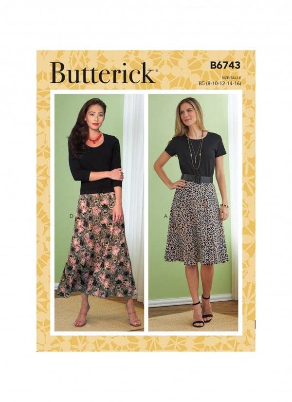 Butterick Sewing Pattern 6743, Skirts for Women, B5 (8-10-12-14-16) - Easy