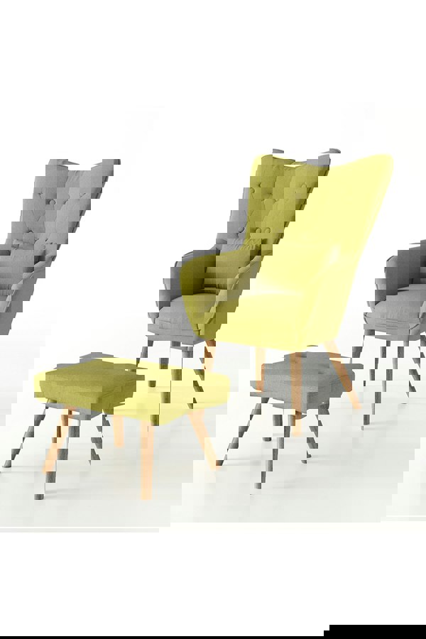 Living and Home Leisure Armchair with Cushion and Footstool