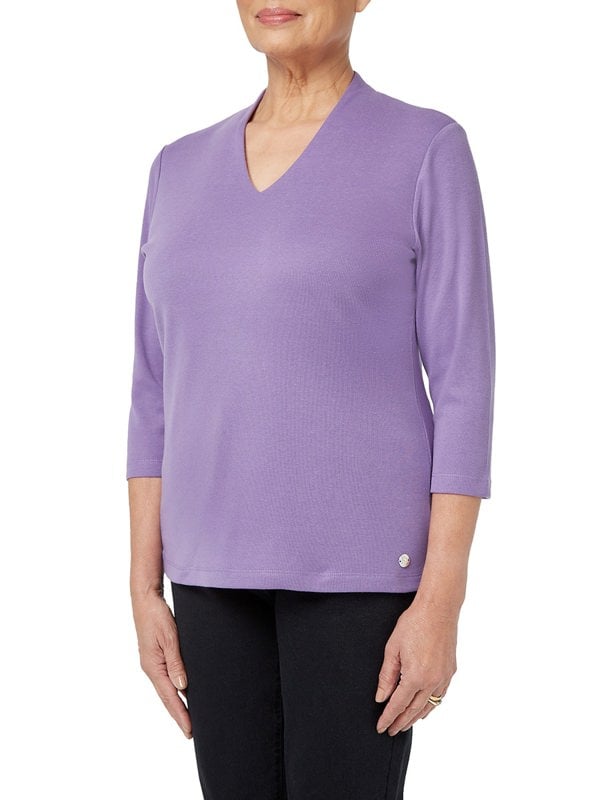 PennyPlain High Back V-neck Top - Amethyst