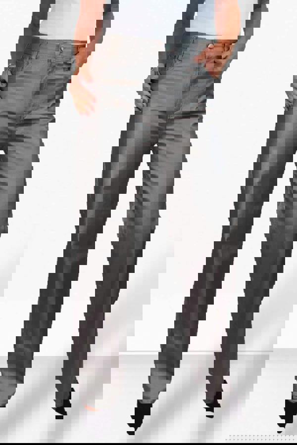 Paulo Due Womens Metallic Coated Wide Leg Jeans