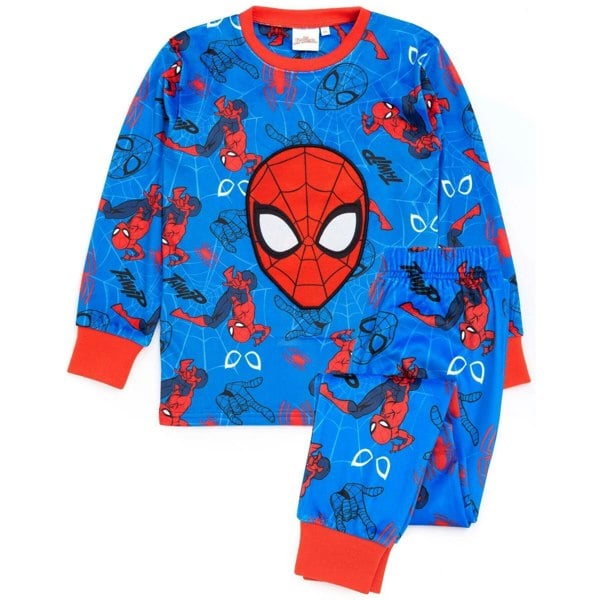 Spider-Man Childrens/Kids Fleece Long Pyjama Set - Blue/Red