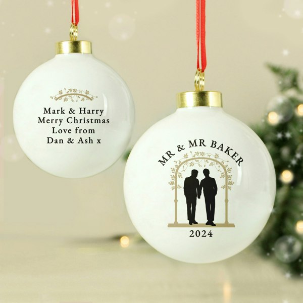 Personalised Memento Company Personalised Mr & Mr Bauble