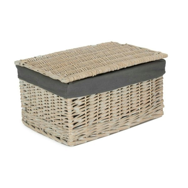 White Wash Finish Storage Basket
