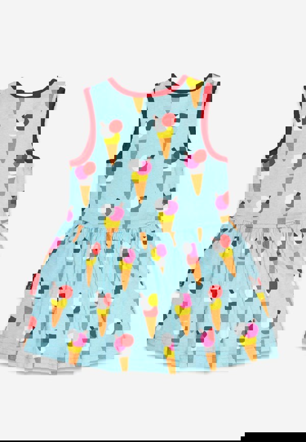 Organic Ice Cream Cones Print Summer Dress - Toby Tiger
