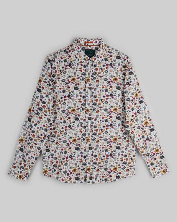 Steel & Jelly Limited Edition White Multi Floral Slim Fit Shirt