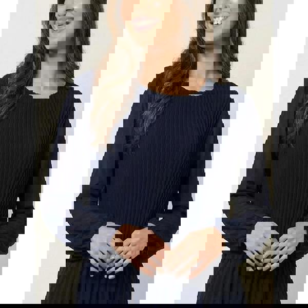 Blue Vanilla Long Sleeve Pleated Top