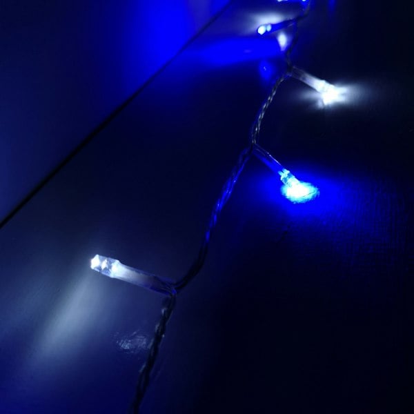 Samuel Alexander 200 LED 16m Premier Christmas Outdoor Function Lights Timer Clear Cable Blue & White