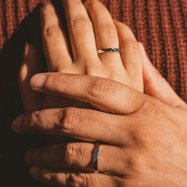 Silver Couple Promise Rings