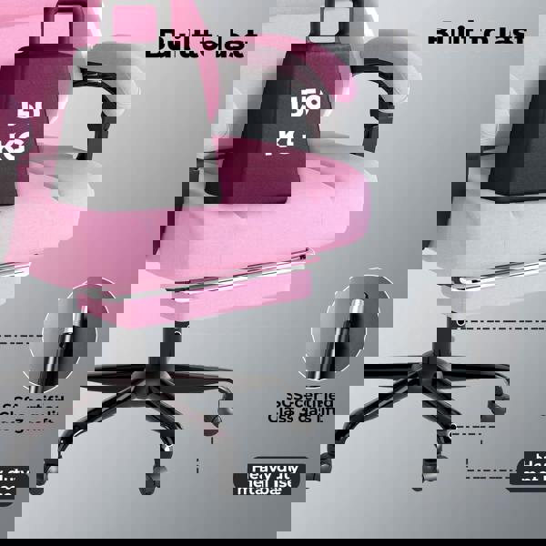 Levede Office Desk Chair Fabric Gaming Recliner Adjustable Height Swivel Pink