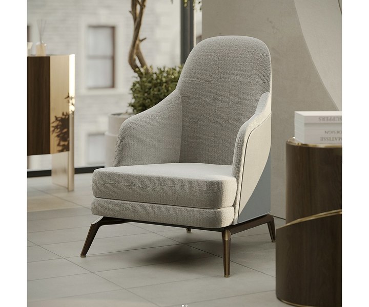 Sophisticated seating with the Summers armchair, highlighting premium brass accents.