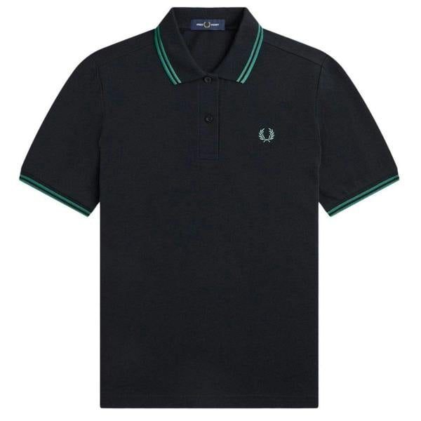 Fred Perry Mens Double Tipped Collar Polo Shirt - Black - 