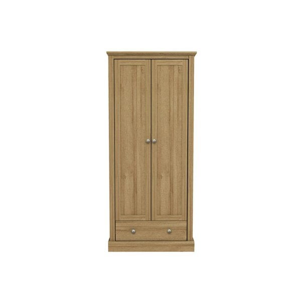 Wyld Haus Ardee Natural Oak Wooden Wardrobe 2 Doors 1 Drawers