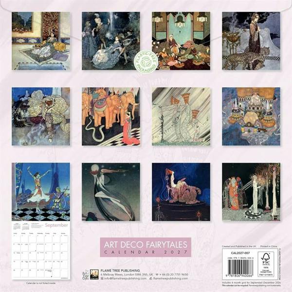 Art Deco Fairytales Calendar 2027, Wall Calendars, Month To View, Art, Gift