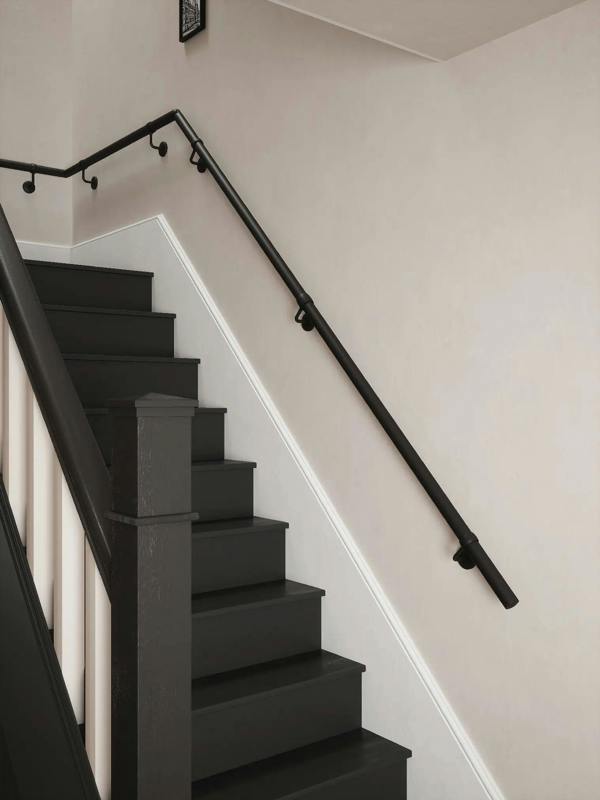 Kineton Matt Black Quarter Landing Handrail System