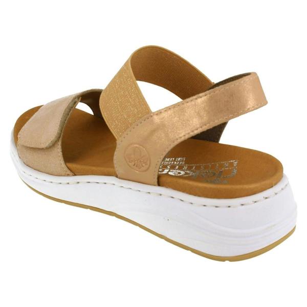 Rieker Ladies Rieker Wedge Heeled Strappy Sandals 64300
