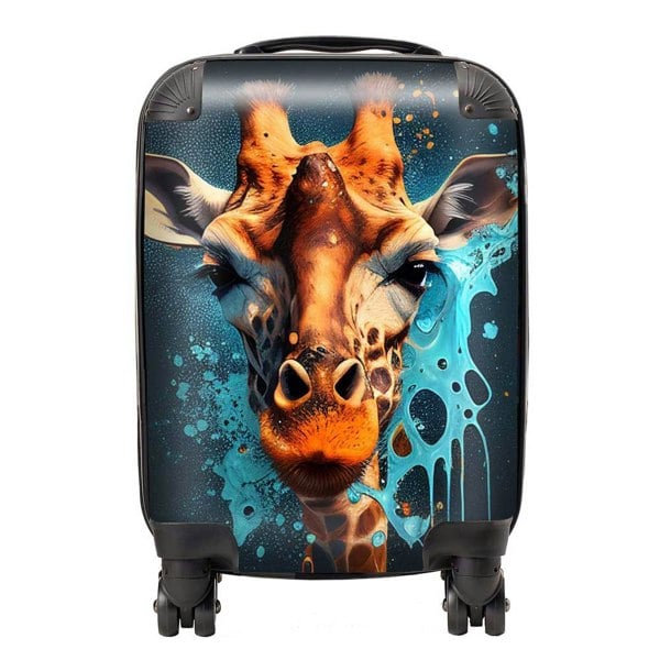 Warren Reed Blue Giraffe Face Splashart Suitcase