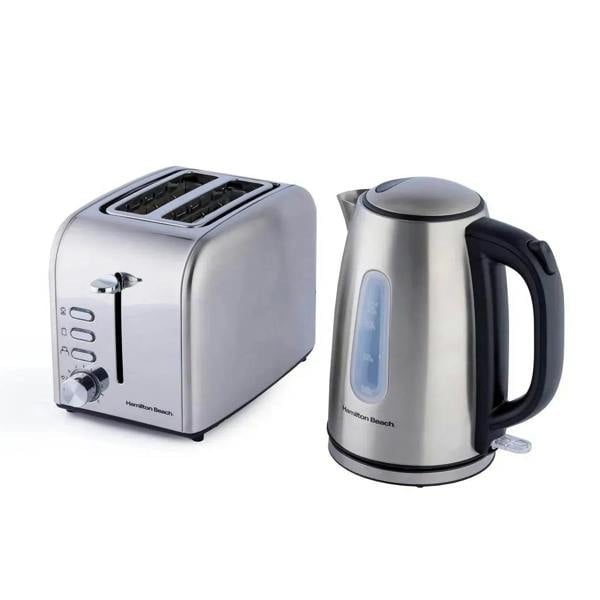 Hamilton Beach Rise Kettle & 2 Slice Toaster Set - Brushed - Hamilton Beach UK