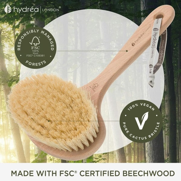 Hydréa London Professional Spa Dry Body Wide Brush  Cactus Bristle