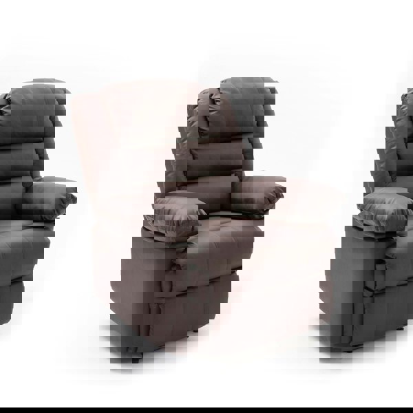 Lisbon Leather Manual Recliner Armchair in Brown