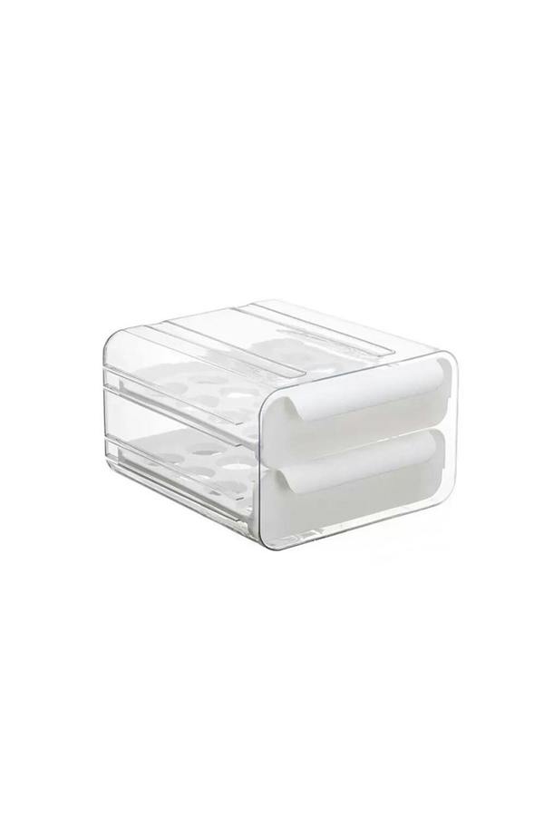 Living and Home 2-Layer 32 Grid Egg Storage Drawer Box Transparent