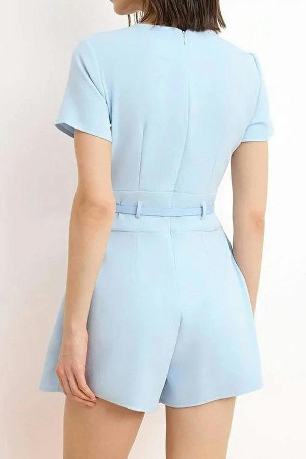 WOVCOR Belted Mini Playsuit