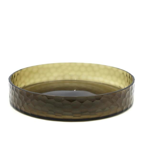 Culinary Concepts Large Smoked Hammered Cut Glass Tray (31cm Dia)