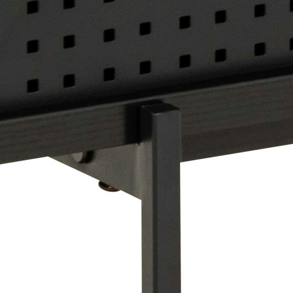 Wyld Haus Cambridge Industrial Black Mesh TV Unit in Black