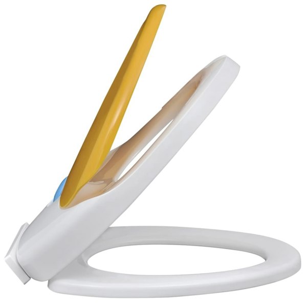Berkfield White & Yellow Soft-close Toilet Seat Adults/Children