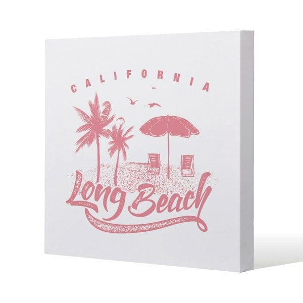 Benjamin Tate Design Cali Long Beach Slim Style Canvas Print  90x90cm , 15mm Slim Real wood.