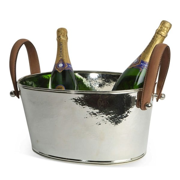 Champagne Hammered Half Sized Champagne Bath