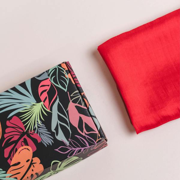 Bright Red Silk Scarf – Hand-Dyed Mulberry Silk, Christmas Gift & Wedding Wrap