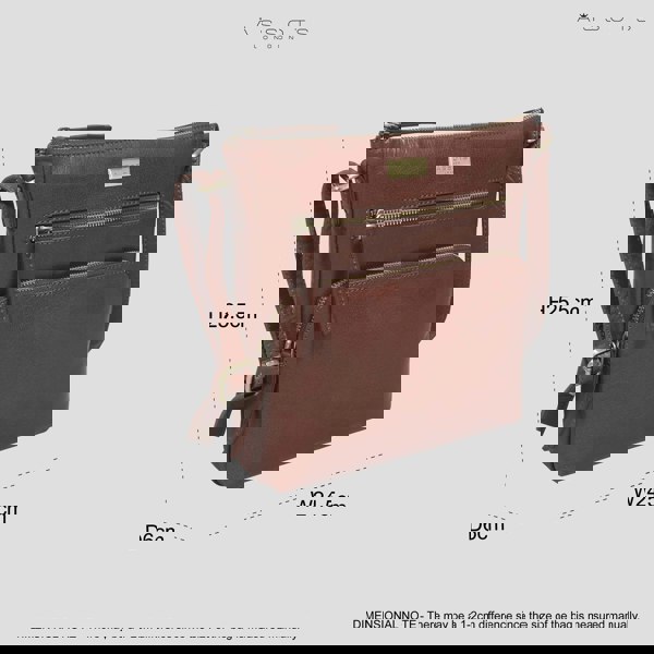 Assots London 'AGATHA' Brown Vintage Polished VT Real Leather Crossbody Bag