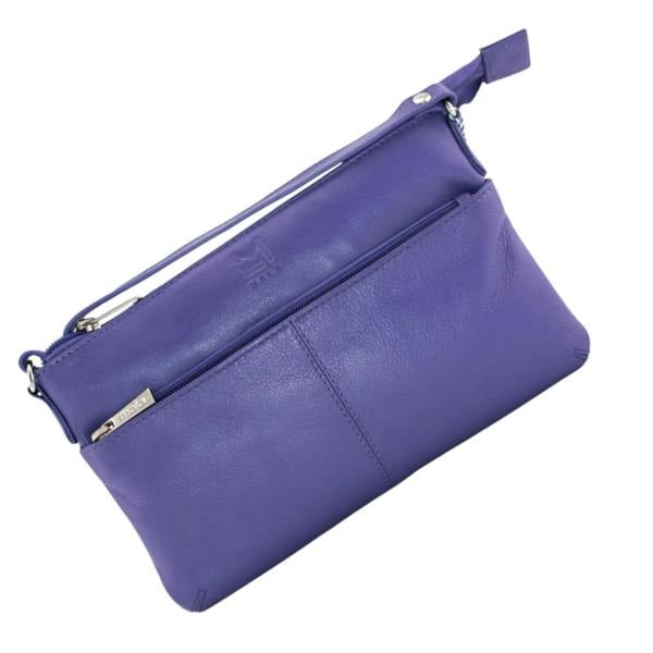 Mala Leather Anishka Slim Double Pocket Crossbody